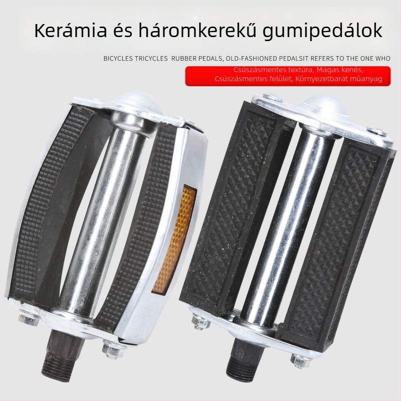 Pedálok – univerzális, vastag gumiból készült pedálok kerékpárokhoz és triciklikhez, retro stílus