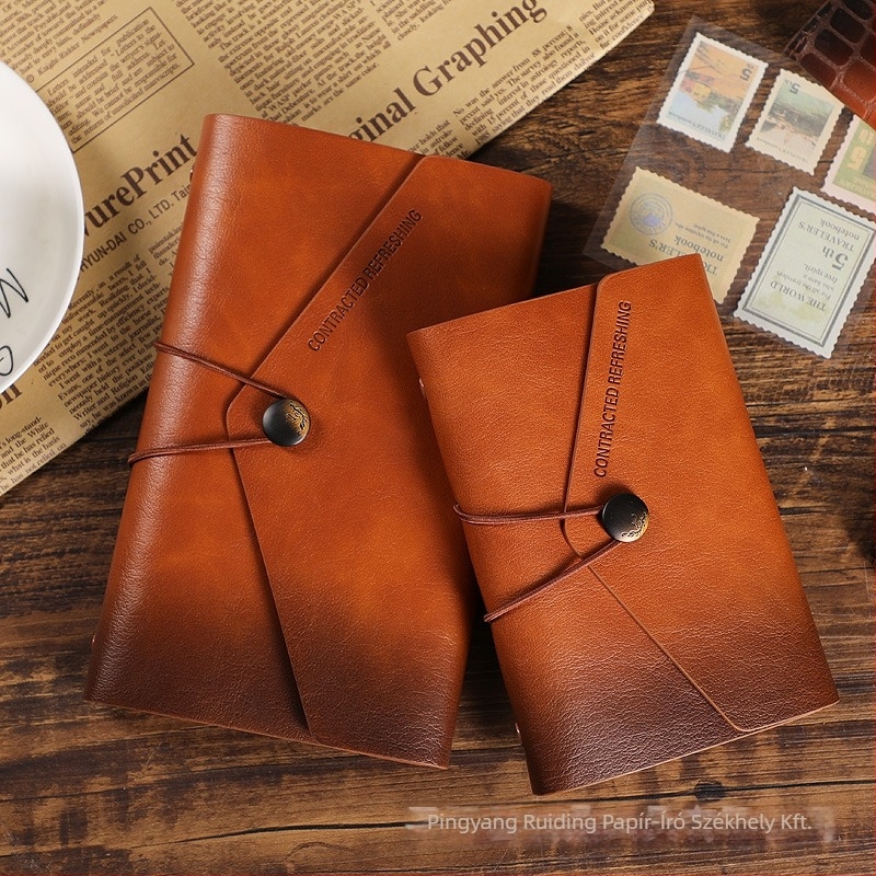 Oldható lapú jegyzetfüzet, modell AL-HT-Envelope Loose Sheet, PU mikroszálas borítás, Forest papír, 80 oldal
