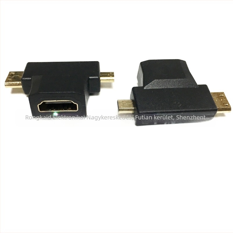 RKD HDMI 3 az 1-ben adapter: HDMI A női bemenet, micro HDMI és mini HDMI férfi kimenetek