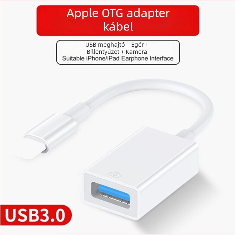 USB 3.0 női Lightning OTG adapter iPhone-hoz