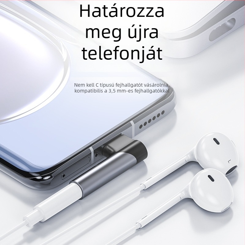 USB-C-tól 3,5 mm-es digitális audio fejhallgató-adapter tablettákhoz, 90 fokos kialakítással