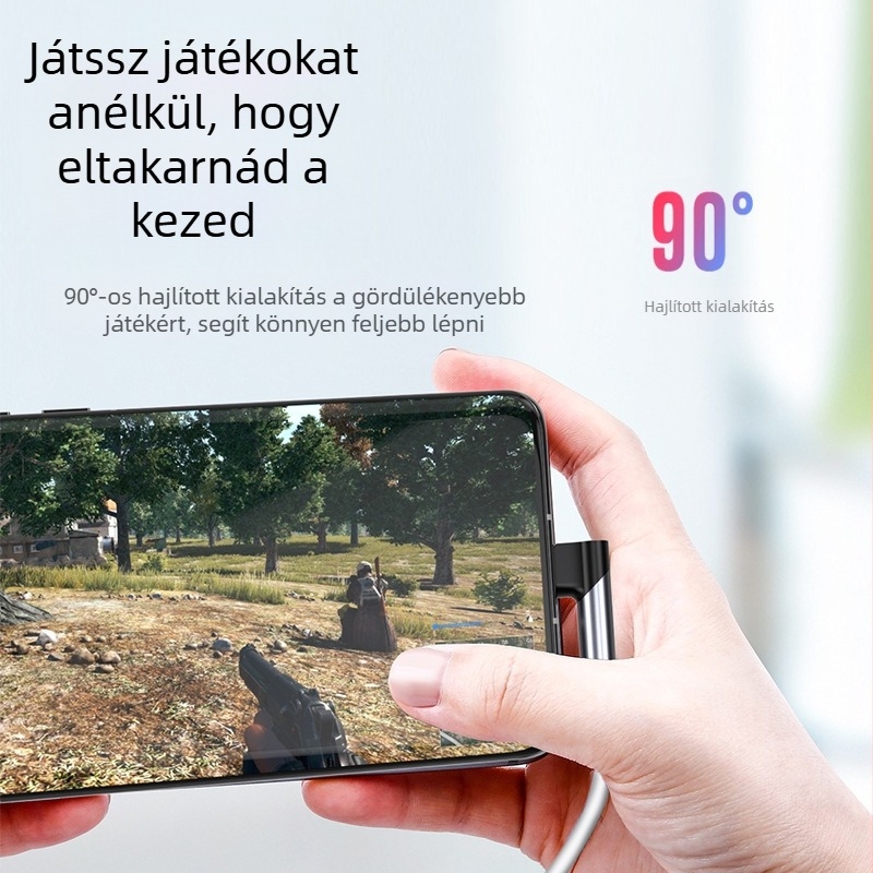 USB-C-tól 3,5 mm-es digitális audio fejhallgató-adapter tablettákhoz, 90 fokos kialakítással