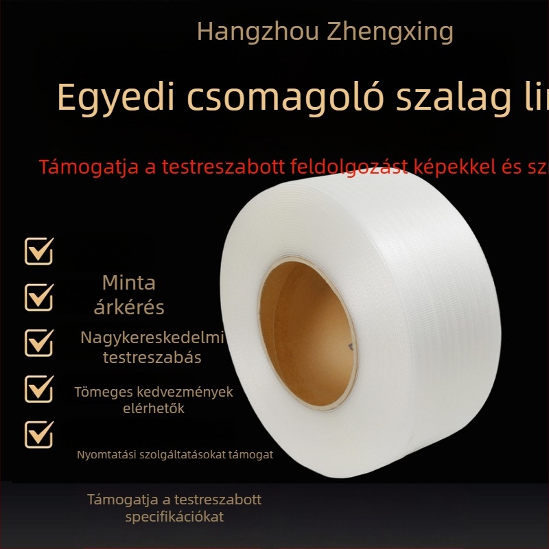 Autonomy PP csomagoló szalag, kettős használatú, vastagság 1,0 mm, húzóerő 120 kg, belső átmérő 200 mm, tömeg/tekercs 10 kg