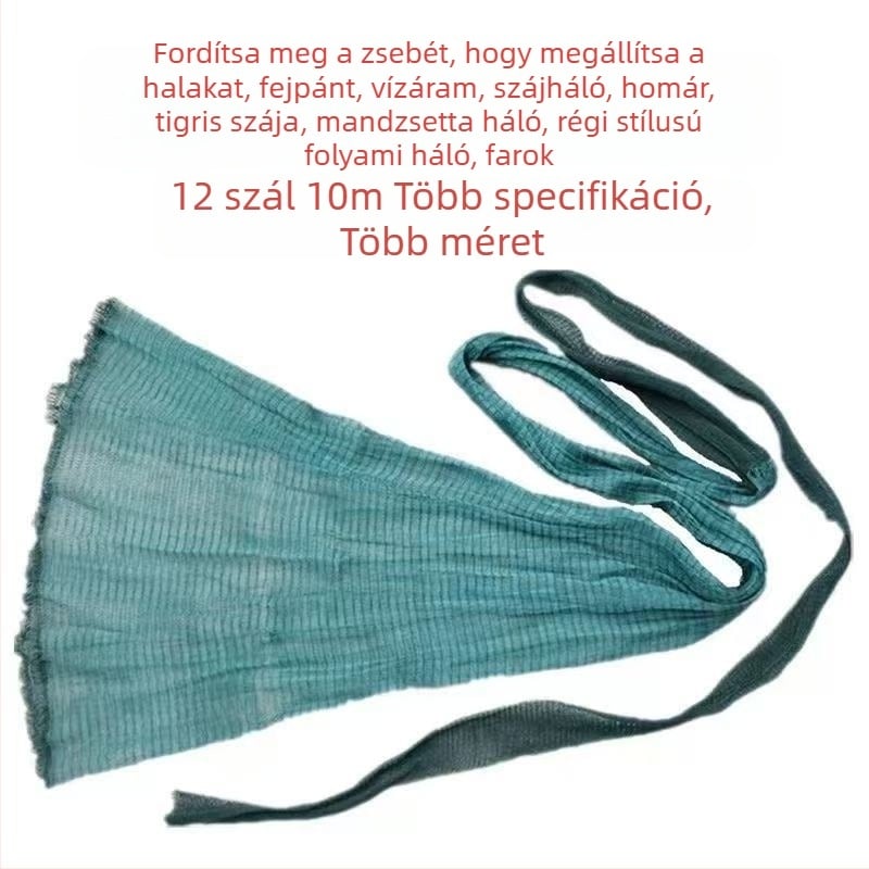 Fisherman ragasztó szálú folyami háló fej- és ujjrészekkel a torkolathoz