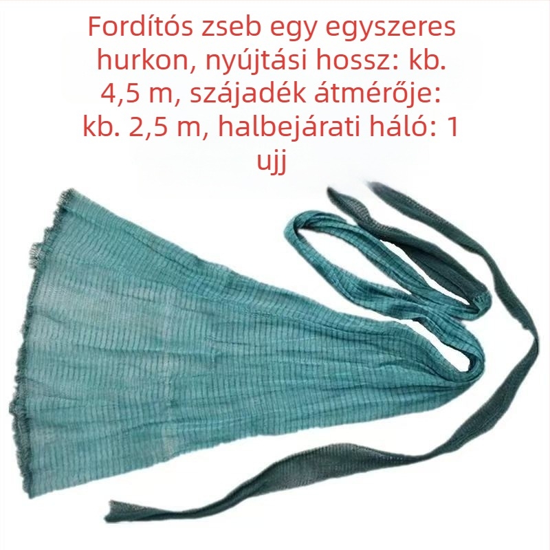 Fisherman ragasztó szálú folyami háló fej- és ujjrészekkel a torkolathoz