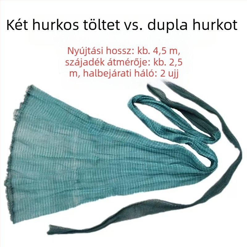 Fisherman ragasztó szálú folyami háló fej- és ujjrészekkel a torkolathoz