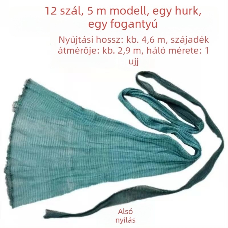 Fisherman ragasztó szálú folyami háló fej- és ujjrészekkel a torkolathoz