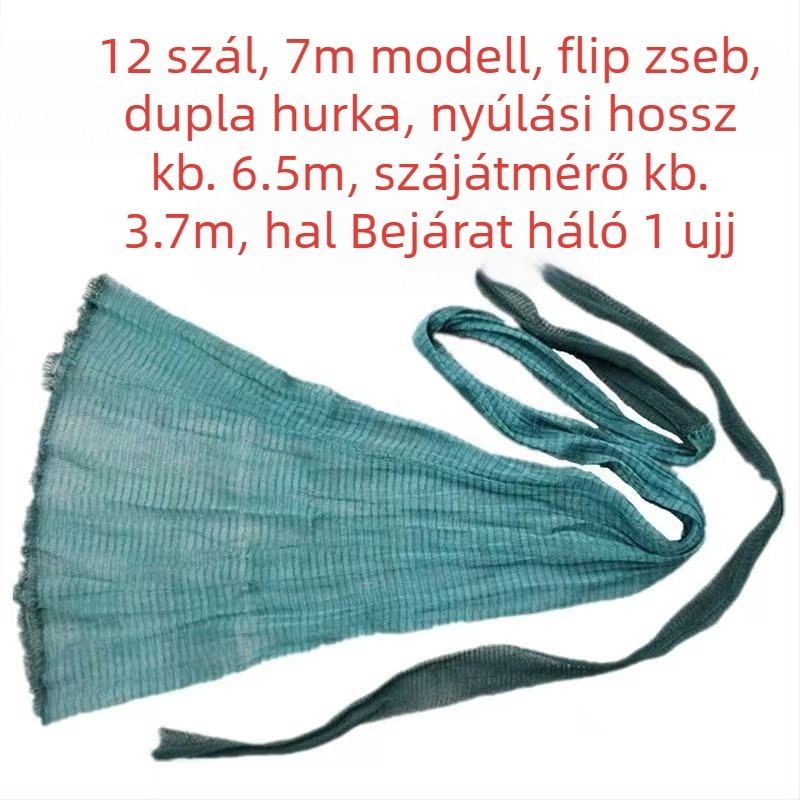Fisherman ragasztó szálú folyami háló fej- és ujjrészekkel a torkolathoz