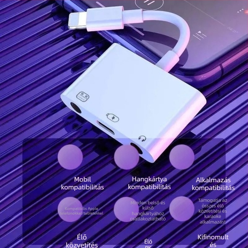 Type-C hangkártya konverter iPhone, Huawei és Xiaomi számára