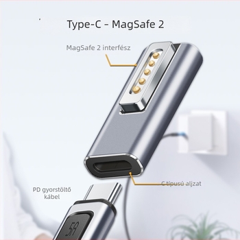 Type-C női MagSafe 2 adapter MacBook töltéséhez