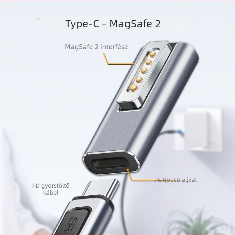 Type-C női MagSafe 2 adapter MacBook töltéséhez