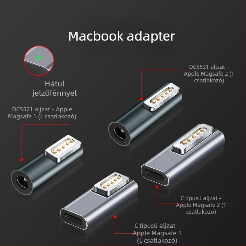 Type-C női MagSafe 2 adapter MacBook töltéséhez