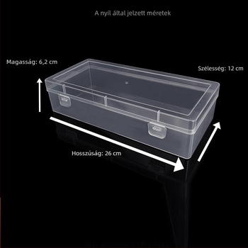 PP műanyag ékszeres doboz dupla zárófüllel és fedővel - üres bemutató- és tároló doboz ékszerekhez