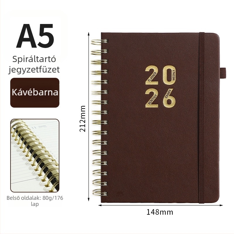 Notebook Hengsheng, PU borító, oldalak leválasztó kötés, Dowling papír, 80 g/m²