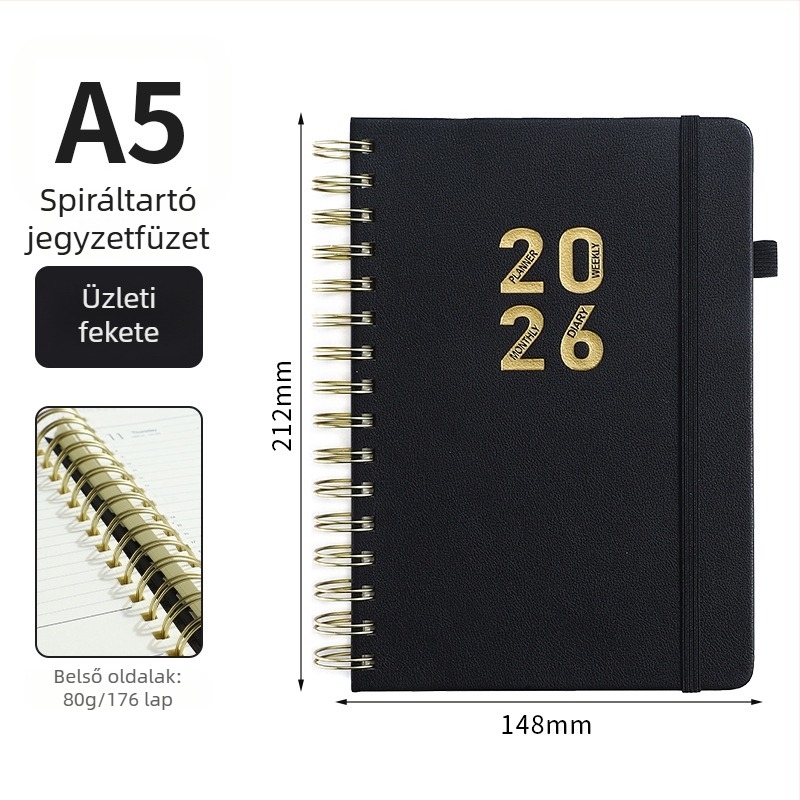 Notebook Hengsheng, PU borító, oldalak leválasztó kötés, Dowling papír, 80 g/m²