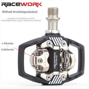 Racework mountain bike pedál SPD önzáró rendszerrel és zárólemezekkel; test nylon szálas, tengely krom-molibden acélból; modell Pd-m112d