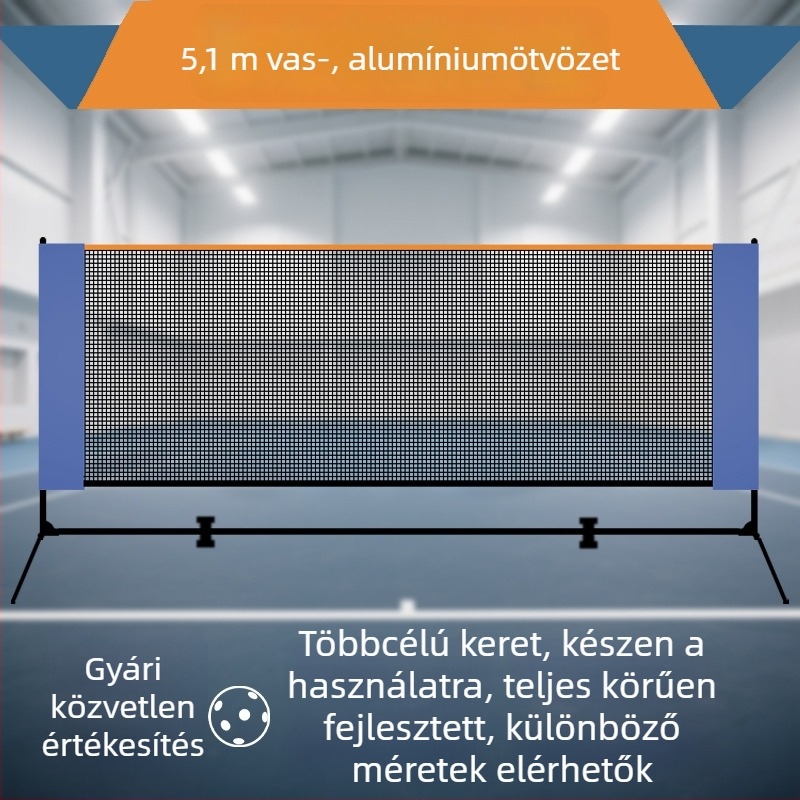 Pickleball háló hordozható állvánnyal, beltéri és kültéri használatra