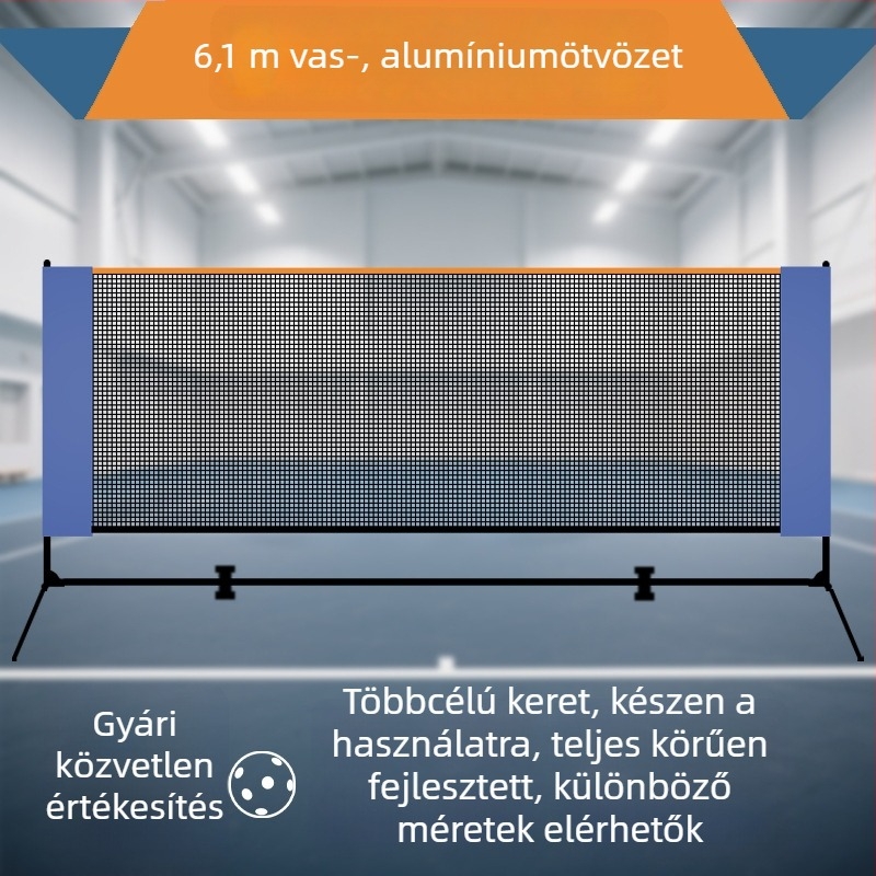 Pickleball háló hordozható állvánnyal, beltéri és kültéri használatra
