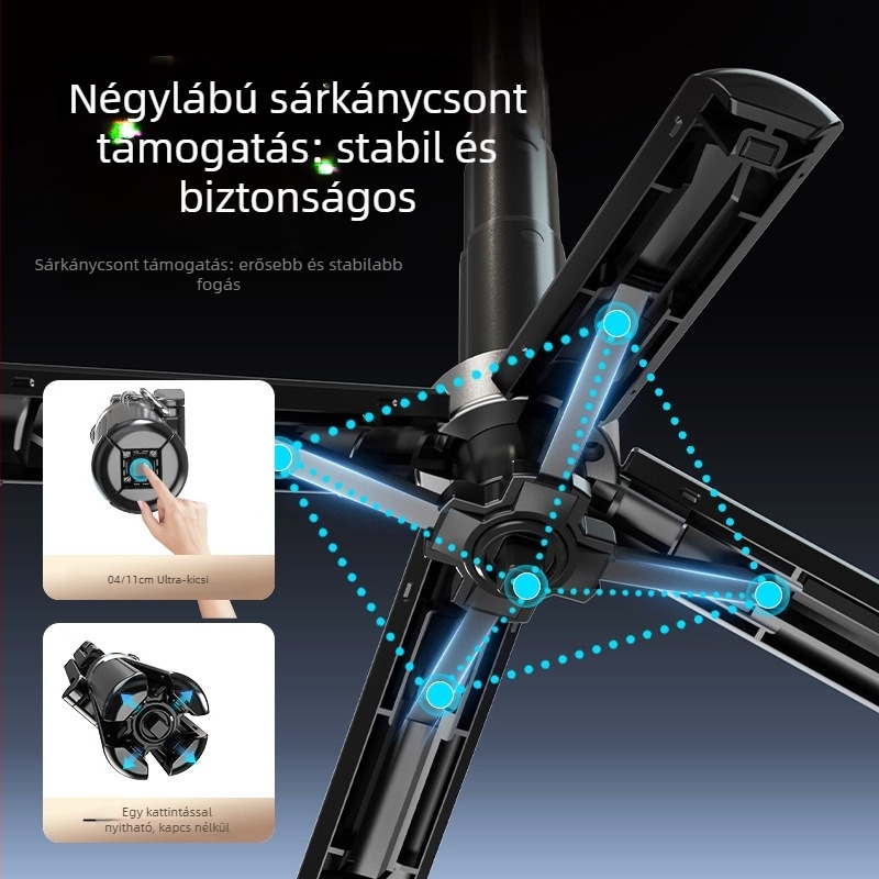 Univerzális hordozható teleszkópos mágneses Bluetooth-selfie pálca távirányítóval