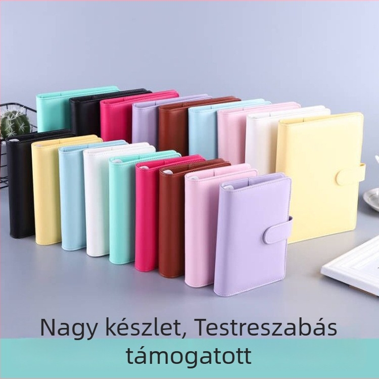Noteszfüzet mesterséges bőr borítással, ragasztott kötés, 80 g/m² papír, 100 oldal, modell HJ-12