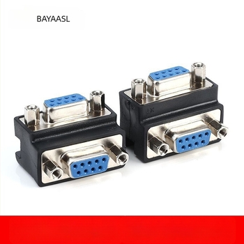 RS-232 DB9 soros port jobb szögű adapter, DB9 férfi– DB9 nő, 9 tű 9 tűre