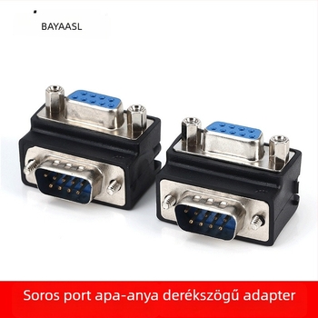 RS-232 DB9 soros port jobb szögű adapter, DB9 férfi– DB9 nő, 9 tű 9 tűre