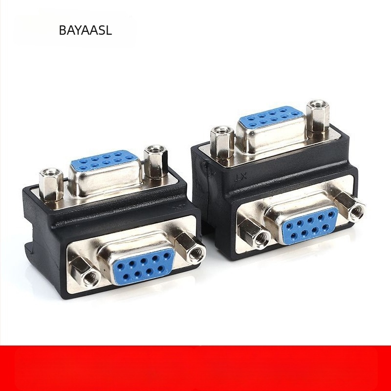 RS-232 DB9 soros port jobb szögű adapter, DB9 férfi– DB9 nő, 9 tű 9 tűre
