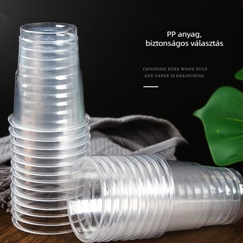Egyszer használatos PP poharak piknikre, bulikra és kempingezéshez, 220 ml űrtartalom, mikrohullámú sütőben nem használható, 3 éves szavatosság