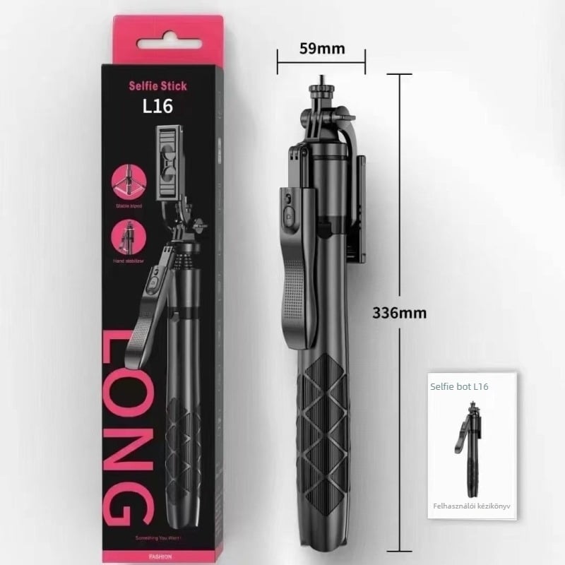 Telefonhoz készült szelfi bot Bluetooth távirányítóval, teleszkópos tripod élő közvetítéshez, műanyag test, testreszabás elérhető