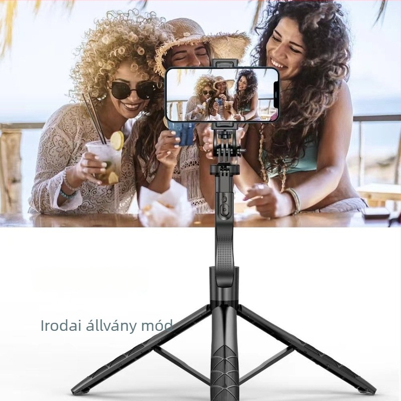 Telefonhoz készült szelfi bot Bluetooth távirányítóval, teleszkópos tripod élő közvetítéshez, műanyag test, testreszabás elérhető