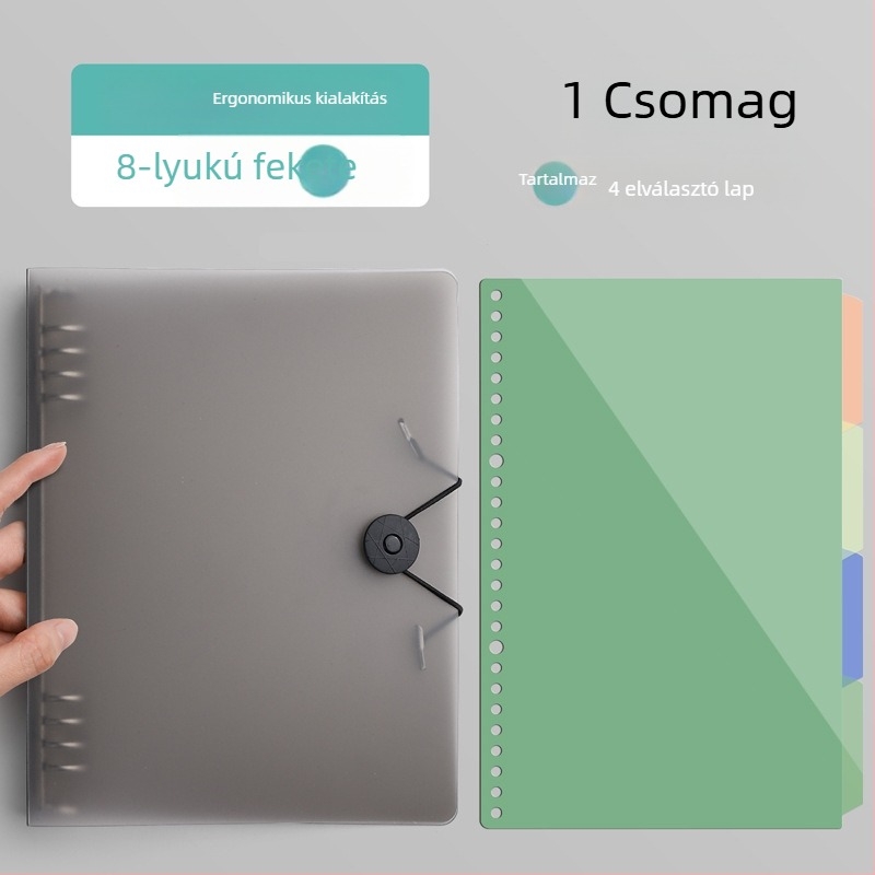 PP borítóval és kivehető oldalakkal ellátott notesz, A4, B5 és A5 formátumok