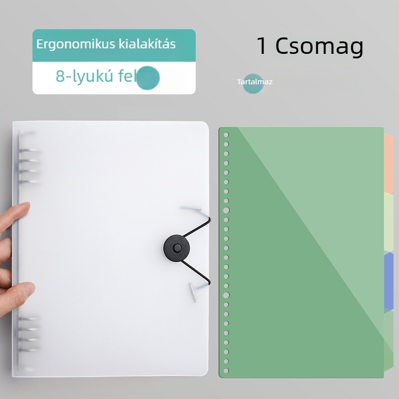 PP borítóval és kivehető oldalakkal ellátott notesz, A4, B5 és A5 formátumok