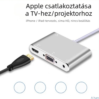 iPhone-tól VGA/HDMI adapter (Model 230, semleges márka, kompatibilis iPhone-nal)