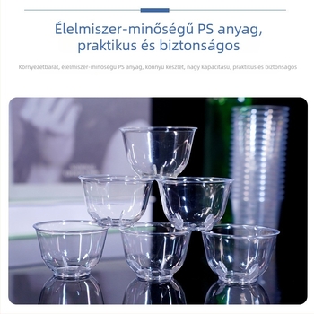 Egyszer használatos teás pohár 58 ml, kóstoló pohár, élelmiszer-minőség, vastagfalú teás készlet