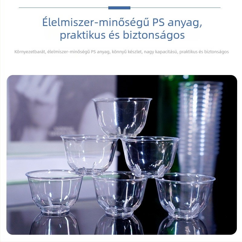 Egyszer használatos teás pohár 58 ml, kóstoló pohár, élelmiszer-minőség, vastagfalú teás készlet
