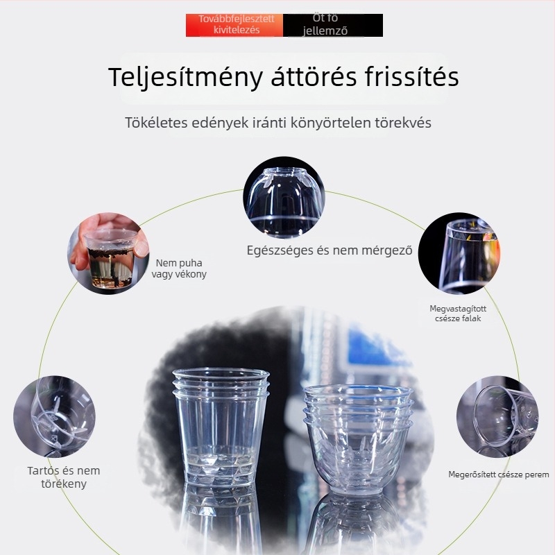 Egyszer használatos teás pohár 58 ml, kóstoló pohár, élelmiszer-minőség, vastagfalú teás készlet