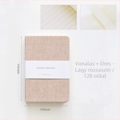 Textil borítású jegyzetfüzet testre szabható naplóval, rácsos elrendezés, offset papír 100 g/m²