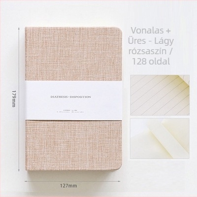 Textil borítású jegyzetfüzet testre szabható naplóval, rácsos elrendezés, offset papír 100 g/m²