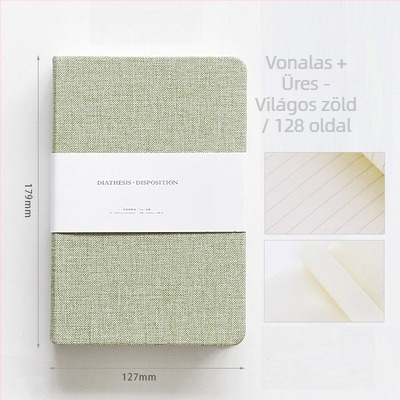 Textil borítású jegyzetfüzet testre szabható naplóval, rácsos elrendezés, offset papír 100 g/m²