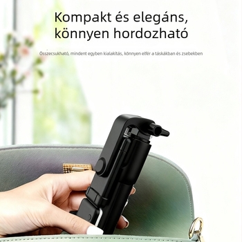 Bluetoothos selfie bot minden-in-egy teleszkópos állvány, hordozható, anti-shake stabilizáció, beépített világítás és távirányító