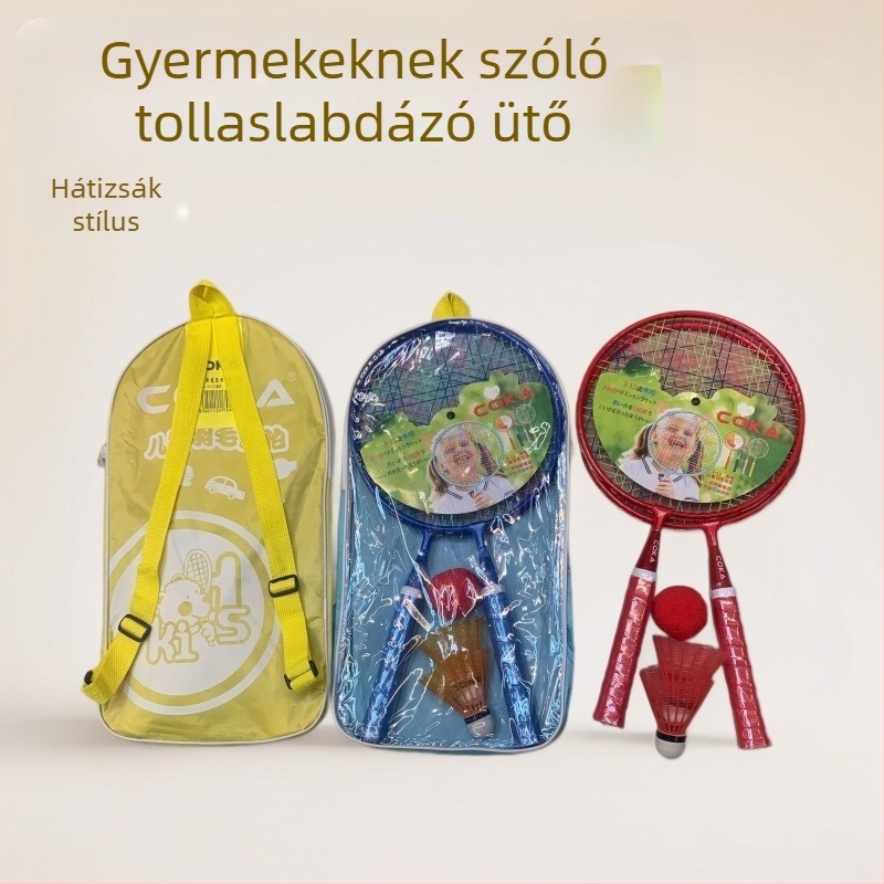 Gyerekeknek szóló tollaslabda készlet labdákkal, 2 ütő 3–5 éveseknek, tömeg 75–79 g, fogantyú G5, 3 labda