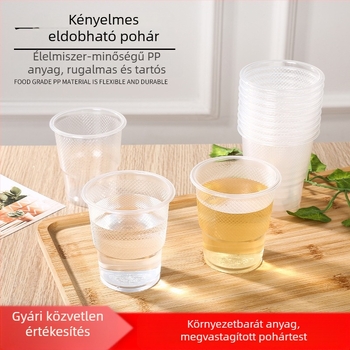 Átlátszó vastagított egyszer használatos műanyag pohár, 101-200 ml, kávézók és italok számára, nagy tételű csomagolás