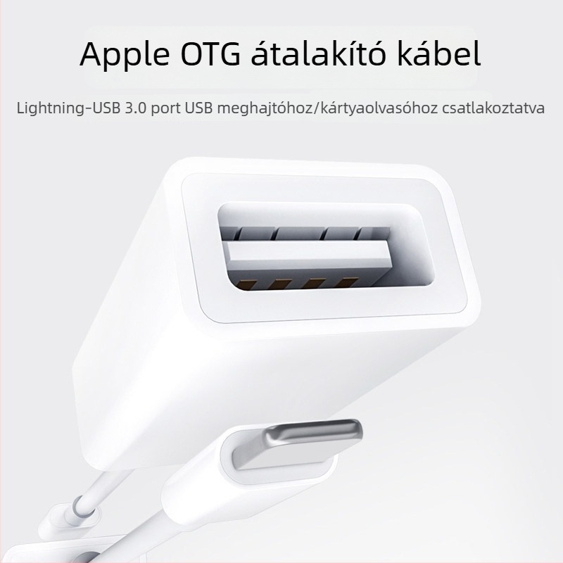 Apple készülékekhez Lightning–USB 3.0 OTG adapter, USB‑memória csatlakozó