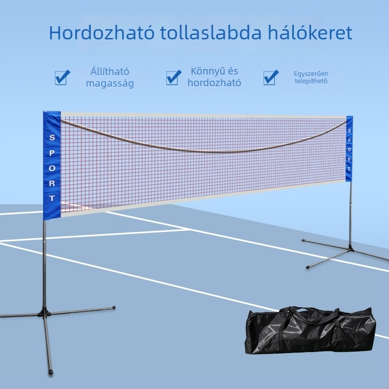 Nili hordozható badminton hálókeret – levehető, beltéri használatra, testreszabható