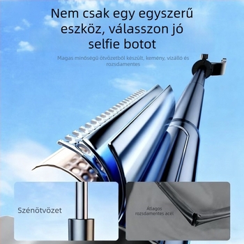 Élő közvetítéshez készült selfie bot, 360° forgás, remegés elleni stabilizáció, Bluetooth, távirányító, kültéri használatra