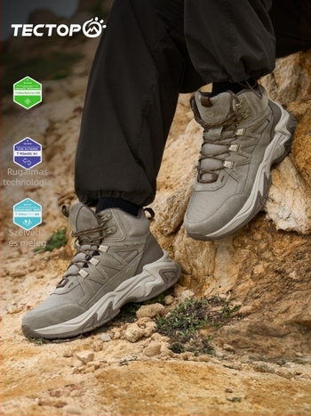Exploring Férfi téli magas szárú túrabakancs, felső rész: tehén split velúr bőr + textilek + szintetikus bőr; Vibram gumitalp; belső mesh bélés