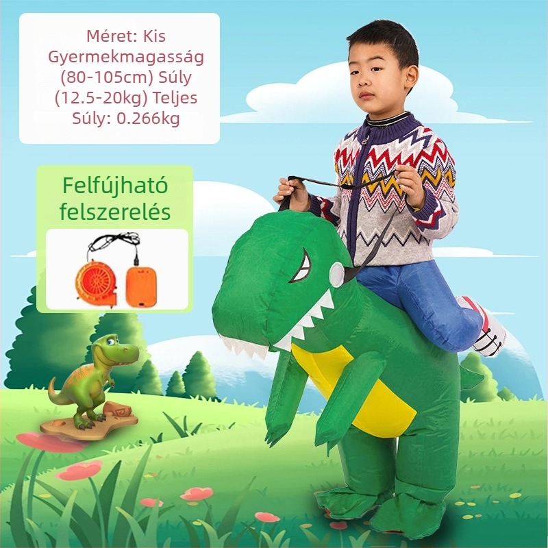 Reds Anime Felfújható dinoszaurusz jelmez gyerekeknek – uniszex, PU bőr, 17 év alattiaknak, anime szerepjátékokhoz