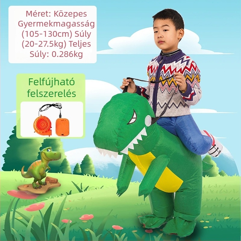 Reds Anime Felfújható dinoszaurusz jelmez gyerekeknek – uniszex, PU bőr, 17 év alattiaknak, anime szerepjátékokhoz
