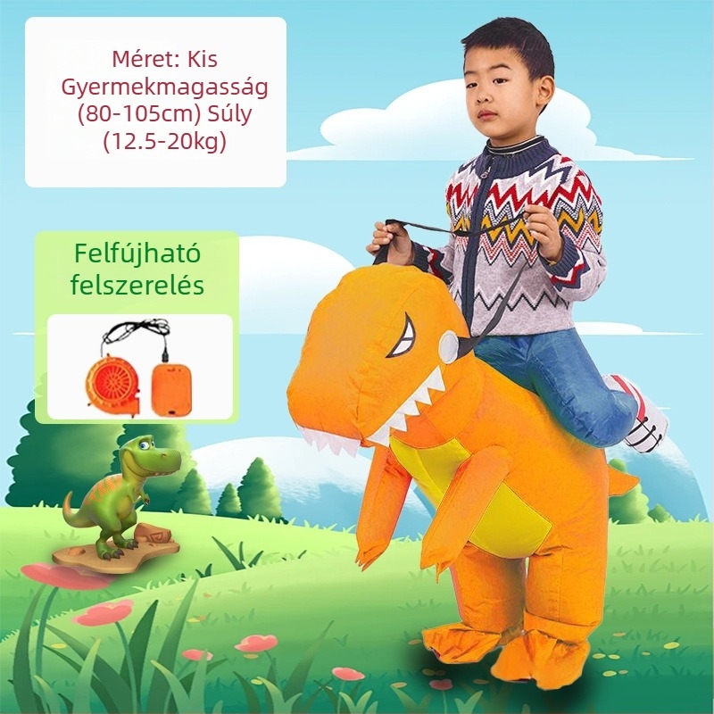 Reds Anime Felfújható dinoszaurusz jelmez gyerekeknek – uniszex, PU bőr, 17 év alattiaknak, anime szerepjátékokhoz