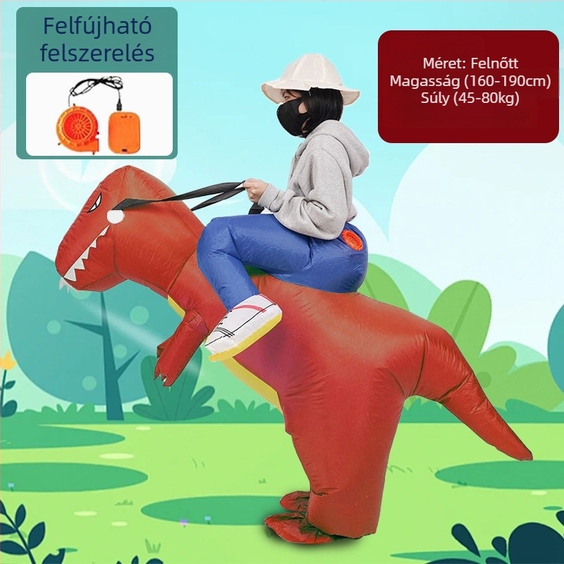 Reds Anime Felfújható dinoszaurusz jelmez gyerekeknek – uniszex, PU bőr, 17 év alattiaknak, anime szerepjátékokhoz